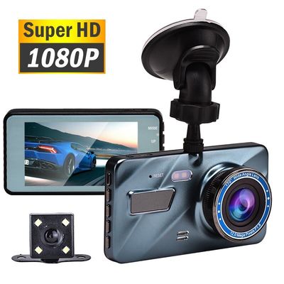 Dual Lens Auto DVR Camera Oplaadbare Dash Cam 1080FHD Met G-Sensor Bewegingsdetectie