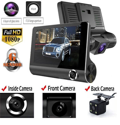 4 inch auto-camcorder FHD 1080P drievoudige lens DVR-dashboardcamera 170 graden
