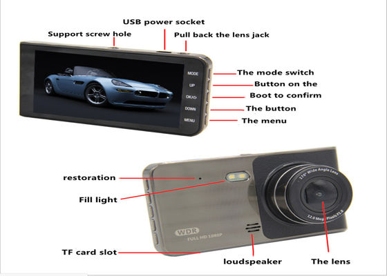 128GB 1080FHD voertuig Blackbox DVR Dual Channel Camcorder