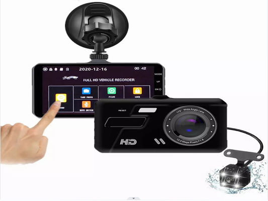 XINLIHANG 1080P 4-inch dashcam voor en binnen met snelheidsindicator