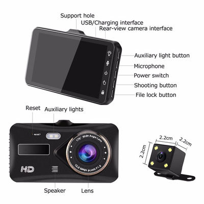 30FPS Dual Lens WDR Motion Activated Dash Cam Videorecorder Full HD 1080P