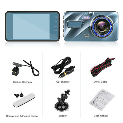 Dual Lens Auto DVR Camera Oplaadbare Dash Cam 1080FHD Met G-Sensor Bewegingsdetectie