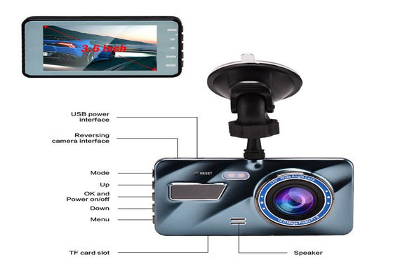 Automatische dubbele camera's Blackbox DVR Full HD 1080P 170 graden Dash Cam IPS touchscreen