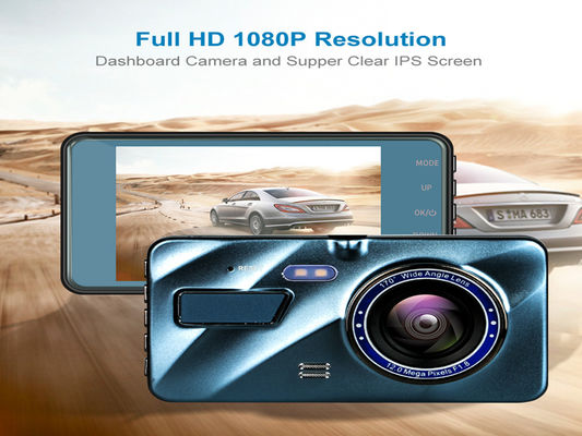4 inch WDR bewegingsgeactiveerde dashcam autodashboardcamera met dubbele GPS-lens