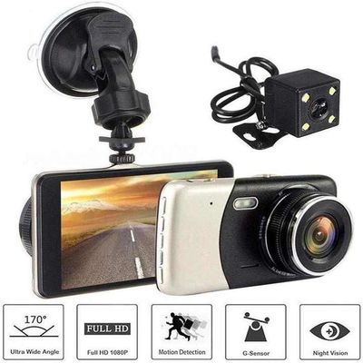 Voor Achter Auto Dual Camera Dash Cam Recorder 4 Inch Voor 1080P Achter 720P