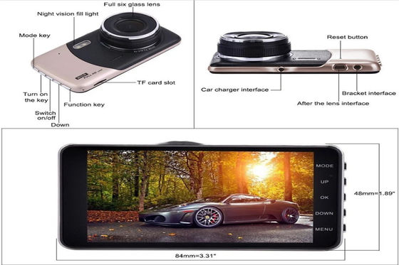 Smart Auto Dashboard Gemonteerde Panoramische Dash Cam In en Uit 1080P 128GB