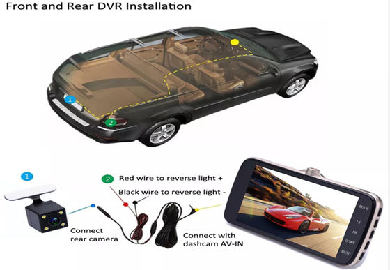 Groothoek auto DVR Dash Cam 1080P 4 inch 170 graden IPS touchscreen