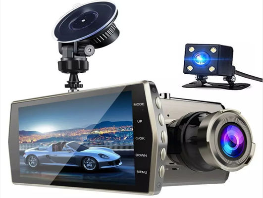 Dual HD 1080P Auto DVR Dash Cam Recorder 4 Inch IPS Scherm Voor- en Achtercamera