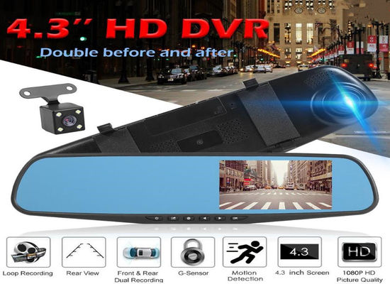 OEM dubbele camera's 2-kanaals Blackbox DVR Dash Cam achteruitkijkspiegel Full HD1080p