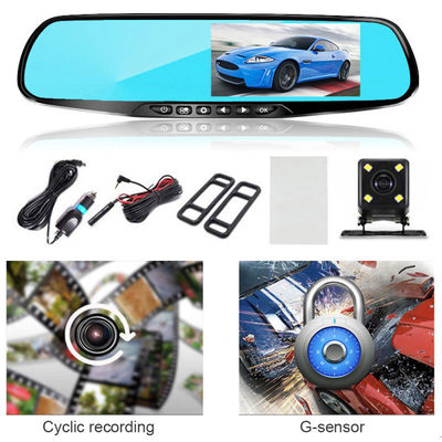 4,3-inch LCD-dashcam DVR met meerdere camera's, FHD 1080p met dubbele lens