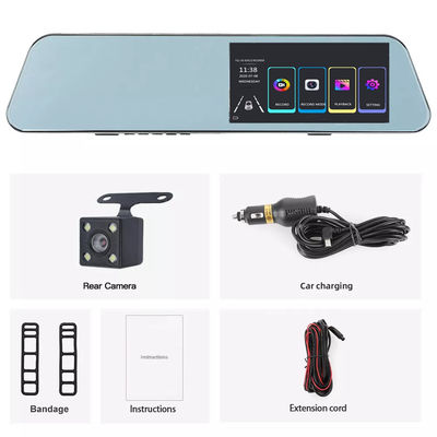 Voertuig Dual Lens Blackbox DVR Full HD 1080P Auto Camera Achteruitkijkspiegel