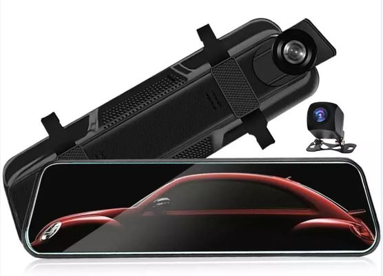 9,66 inch bewegingsgeactiveerde dashcam Volledig 2.5D touchscreen voor-achteropname