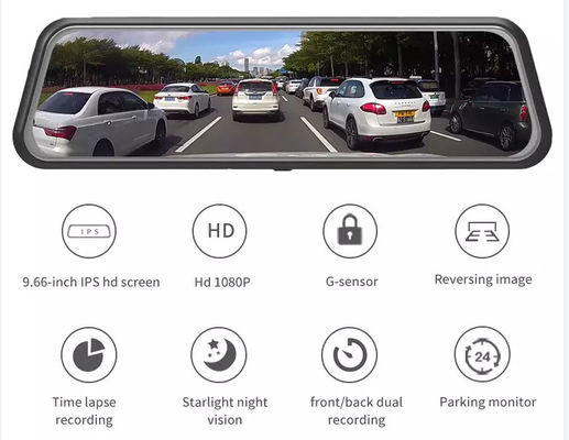 10 inch IPS 2.5D 4K GPS Dash Cam Dash en achteruitrijcamera touchscreen