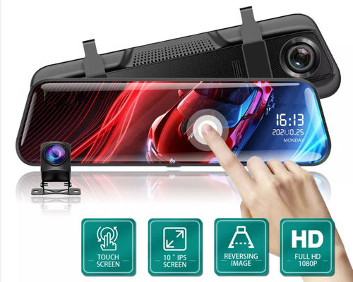 10 inch Bluetooth Android Carplay Dashboard Mirror Stream Dual Drive Recorder IPS