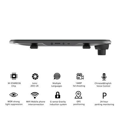 1440P Voor Achter Video Cardvr Blackbox Dash Cam Recorder AI Spraakbesturing
