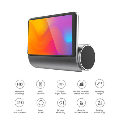 Auto ADAS Touchscreen Dash Cam WIFI GPS Dubbele lens Ingebouwde DVR-recorder