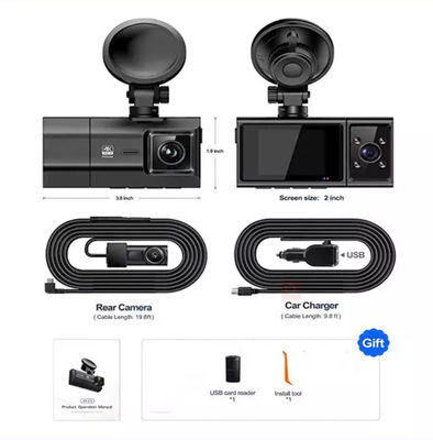 4K Voor Achter Dual Dashcam Wifi Gps Full Hd Full Hd Auto DVR Verborgen 1440P 3Channel