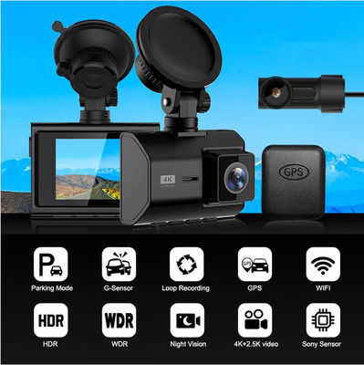 4K 2K WDR Dash Cam WIFI GPS Logger Dual Lens Auto DVR Novatek96670 Chip