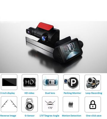 2 Lens Video GPS DVR Camera Auto Camcorder Nachtzicht Loop Opname FHD1080P