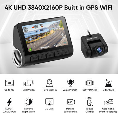 Van het de Autovoertuig van Wifigps 4K van de de Camerazwarte doos DVR het Registreertoestel Camara Dashcam Video Recording