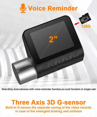 2 Inch 4K GPS Dash Cam Auto Driving Recorder Auto DVR Achteraanzicht